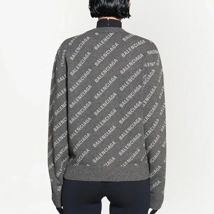 Balenciaga Cashmere Sweaters Women's Gray-2