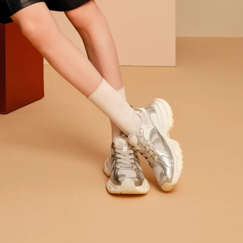 TOOMANYSHOES Vintage Party Low Top Chunky Sneakers 4cm Women's-9