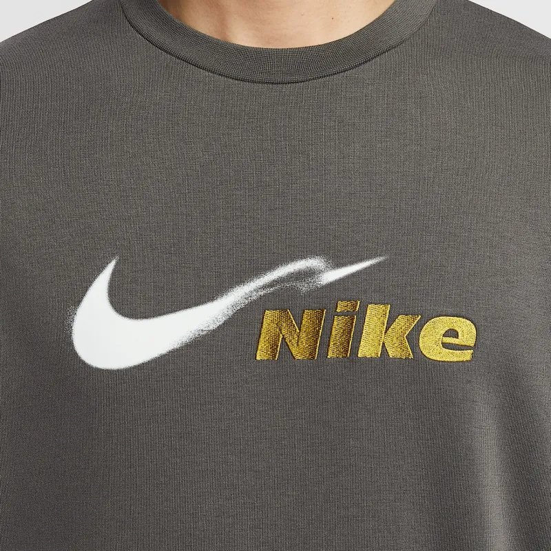 Nike Dri Fit Sweatshirt Men's Medium Gray/Summit White/Desert Moss-2