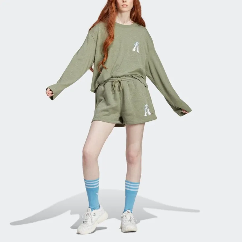 Adidas Originals X MOOMIN T Shirts Women's Olive Green-1
