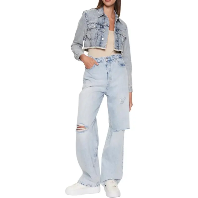 CALVIN KLEIN Denim Jacket Women's Light Blue-3