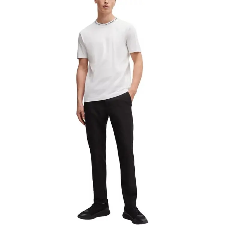 HUGO BOSS Logo Intarsia Knitted T Shirt-1