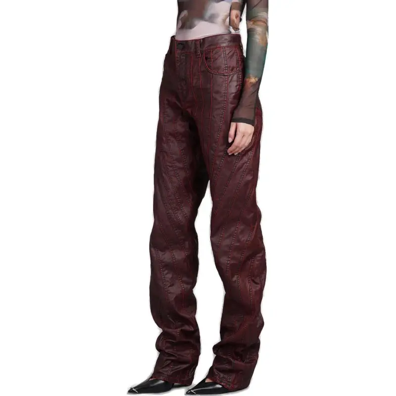 Mugler Waxed Spiral Baggy Jeans-5