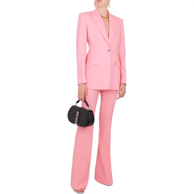 VERSACE High Waist Flared Trousers-2