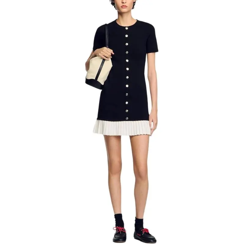 Sandro Pleated Mini Dress-1