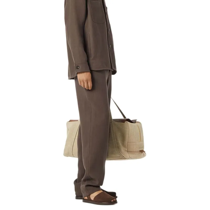 Loro Piana SS25 Casual Pants Men's Dark Teak Wood Color-4