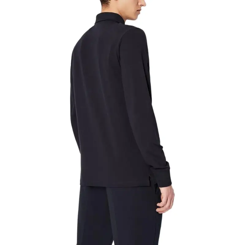 ARMANI EXCHANGE Logo Embroidered Long Sleeved Polo Shirt-2