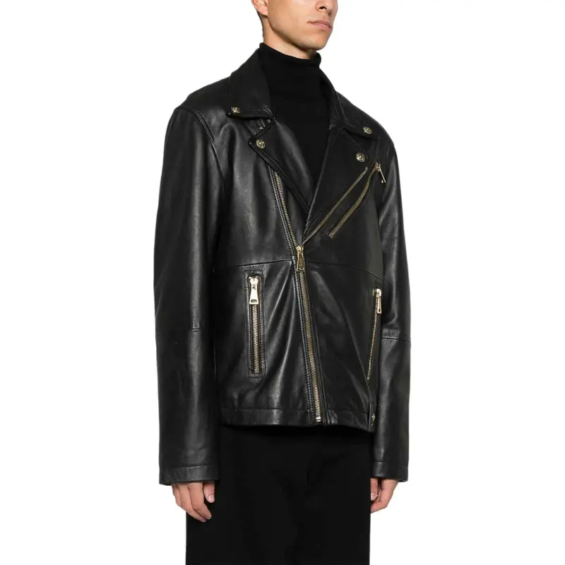 VERSACE JEANS COUTURE Leather Jacket Men's Black-3