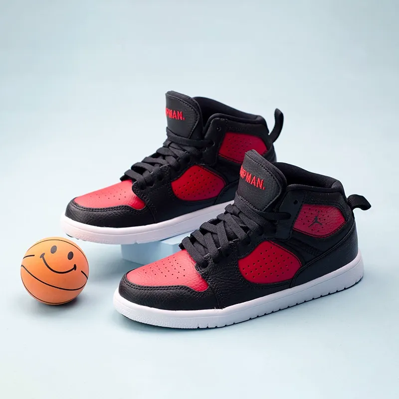 Jordan Access Mid Top Skateboard Shoes Black Red Infant And Toddler-1