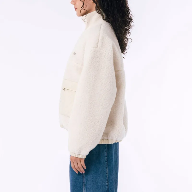 LACOSTE Velvet feel Coat Women's White-4