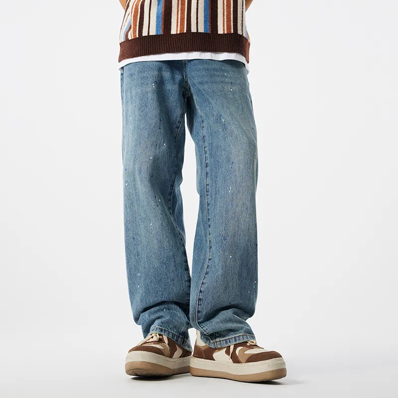 GTRG Jeans Unisex Ink Splatter Blue-2