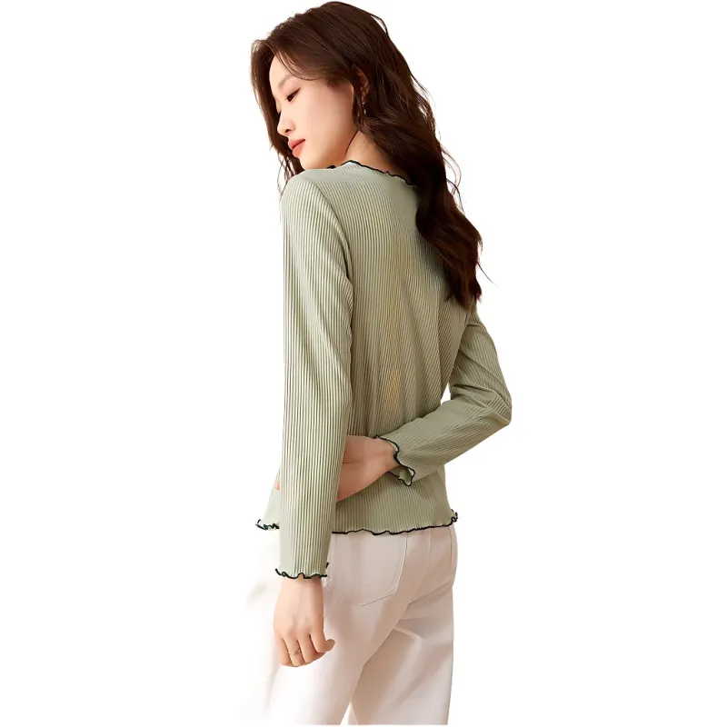 Mo Han Yi Mei Regular T Shirt Women's Green-1
