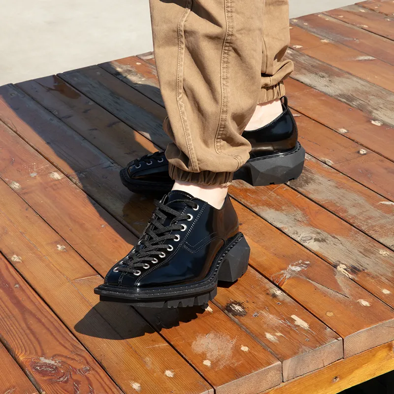 Yipinfanfan Dress Shoes Men Mid Top Black-7