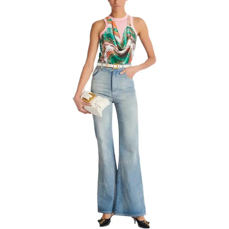 BALMAIN SS25 Jeans Women's Light Blue-2