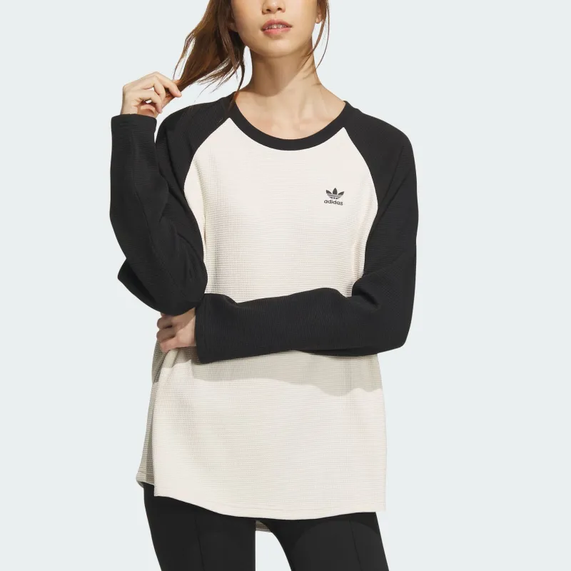 Adidas Originals Raglan Sleeve T Shirt Women's Wonder White/Black-1