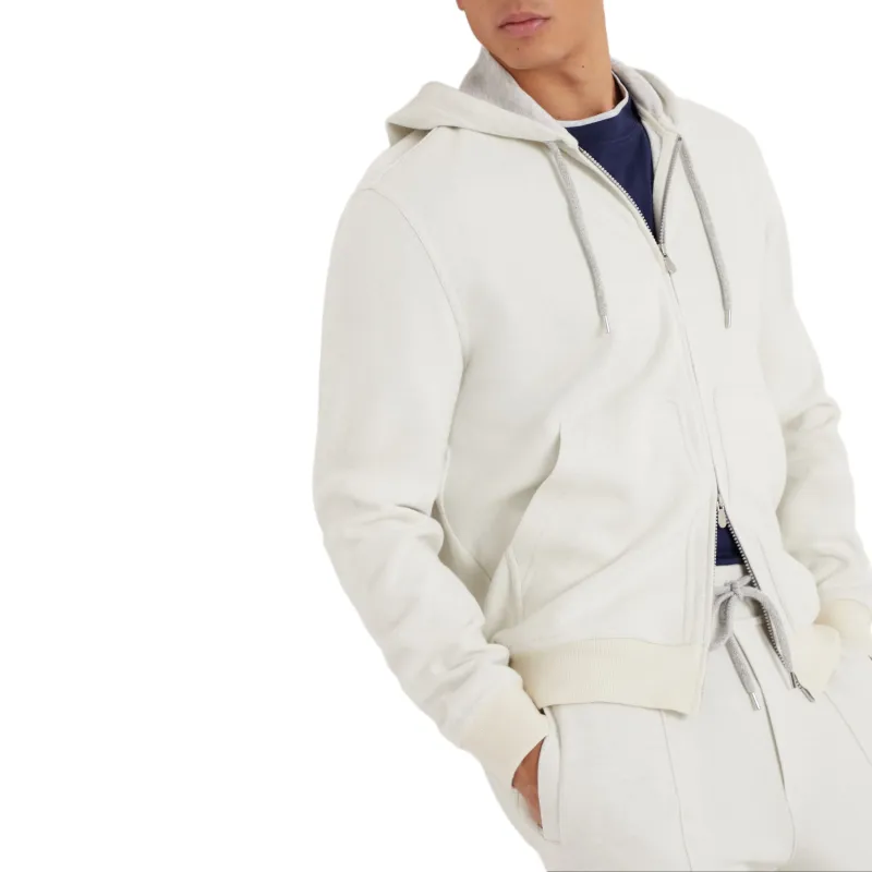 Brunello Cucinelli Zip up Jersey Hoodie-4