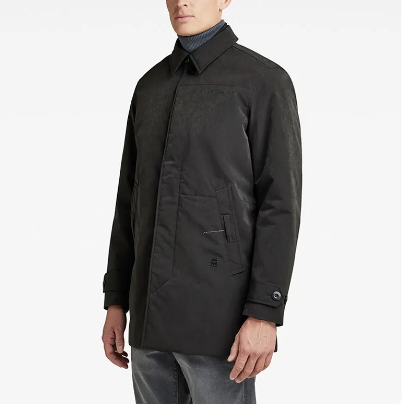 G STAR RAW Trench Coat Men's Pitch Black-3