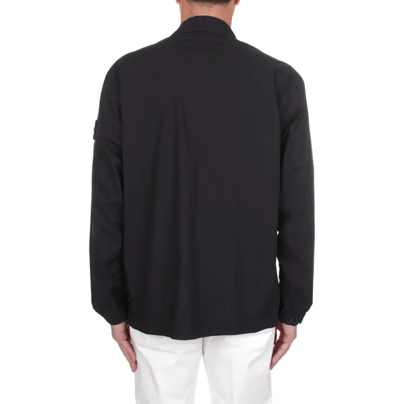 STONE ISLAND Logo Patch Long Sleeved Overshirt-1