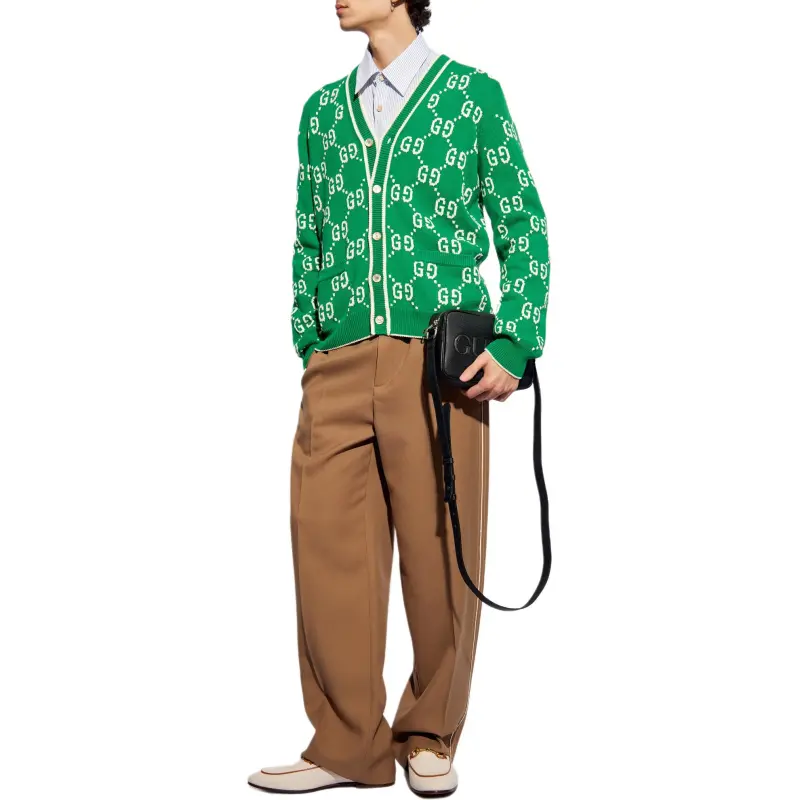 GUCCI GG Intarsia-knit Cotton Cardigan-4