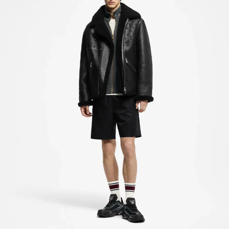 LOUIS VUITTON FW24 Leather Jacket Men's Black-5