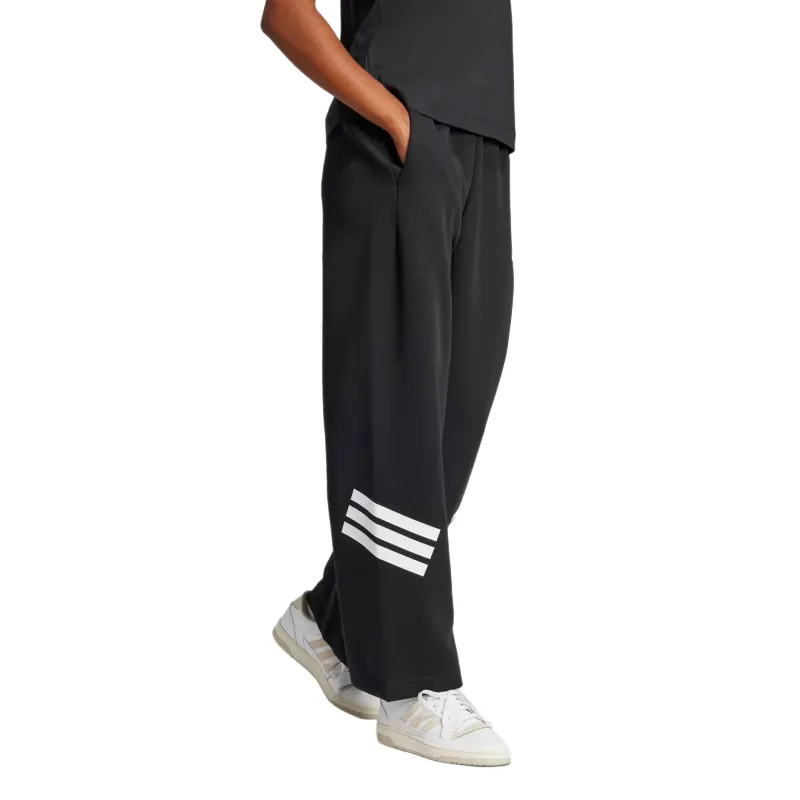 Adidas Women's Future Icons 3 Stripes Open Hem Tracksuit Bottoms Black-3