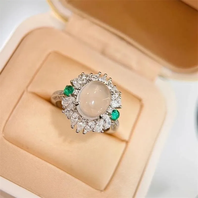 JUNWEN Chalcedony Rings Women's-11