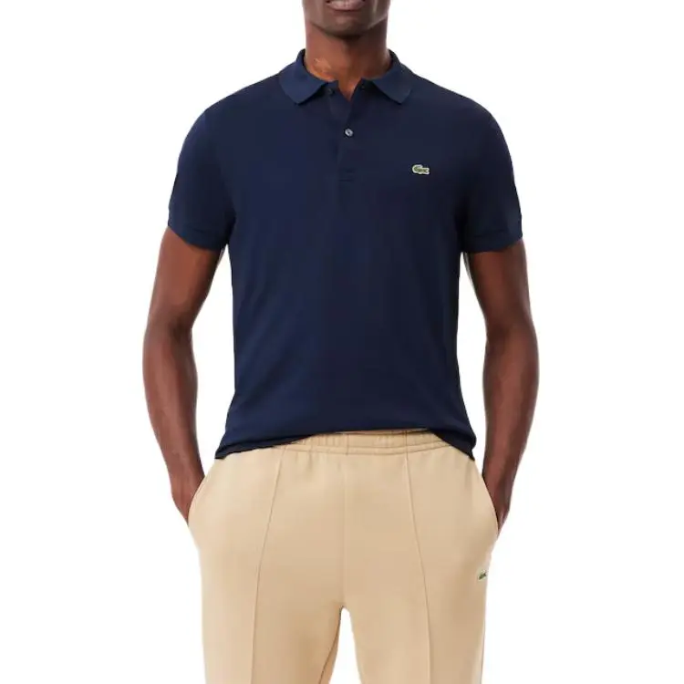 LACOSTE Logo patch Cotton Polo Shirt-3