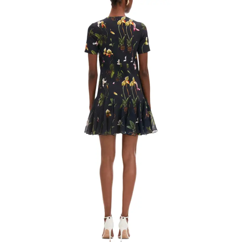 Oscar De La Renta Orchid Cady inset Mini Dress-2