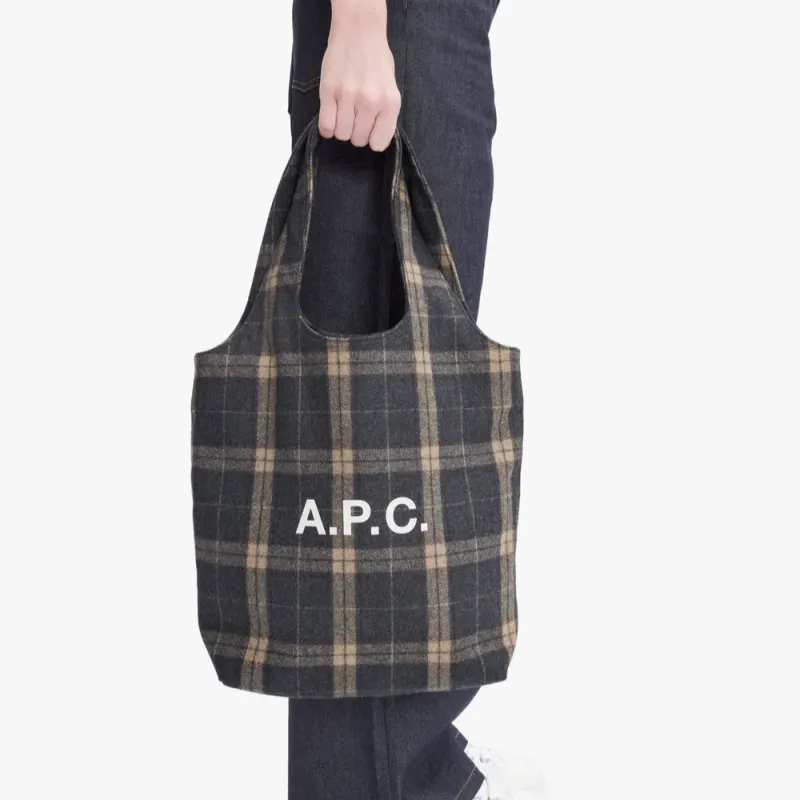 A.P.C Wool One Shoulder Handbag Small Size Unisex Charcoal Gray-4