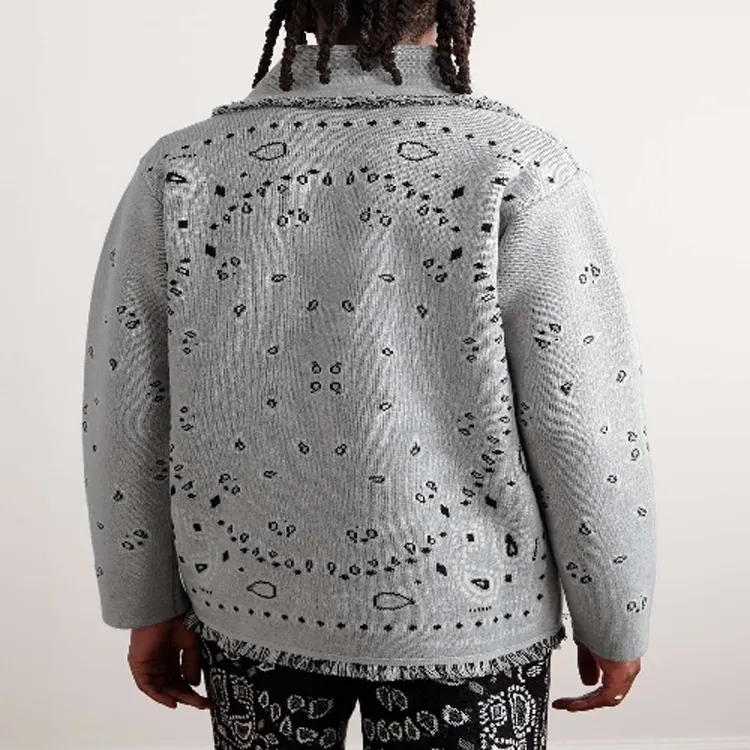 Alanui Bandana Printed Frayed Edge Cardigan-2