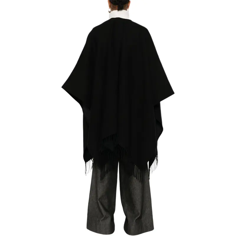 Valentino Open Front Fringed Edge Cape-2