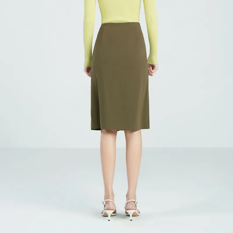 OVV Casual Long Skirts Women's Green Gray-2