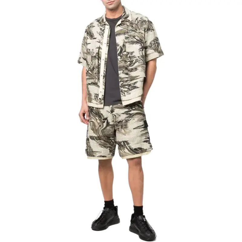 STONE ISLAND Marbled print Bermuda Shorts-2