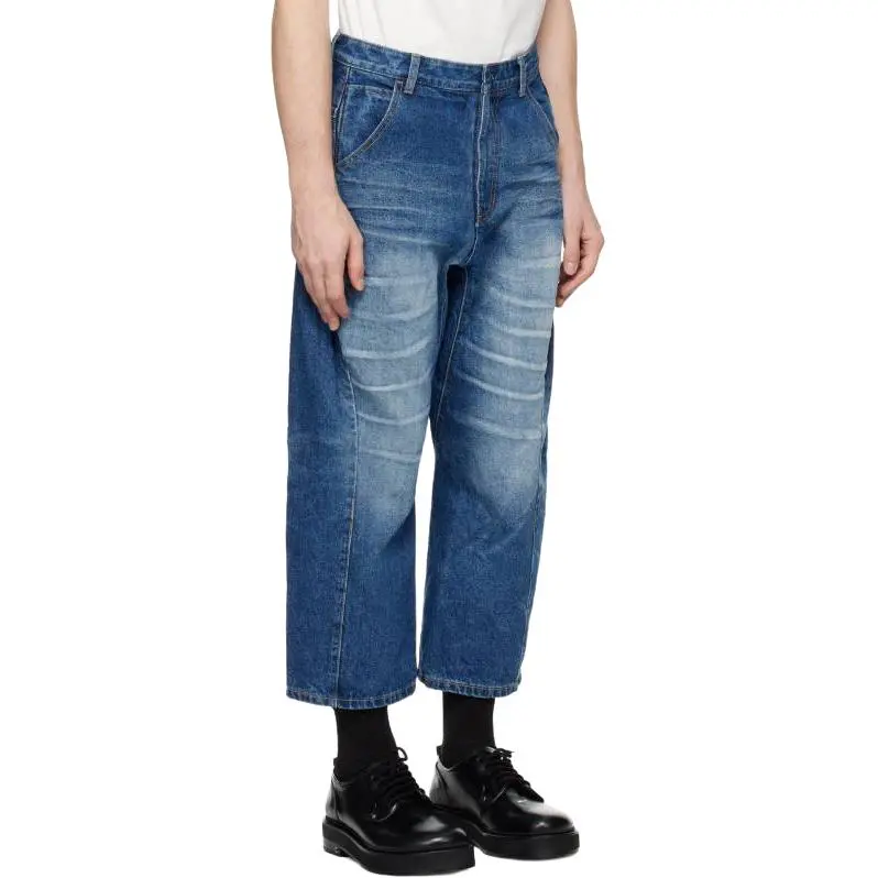 ADER ERROR Washed Cropped Jeans-2