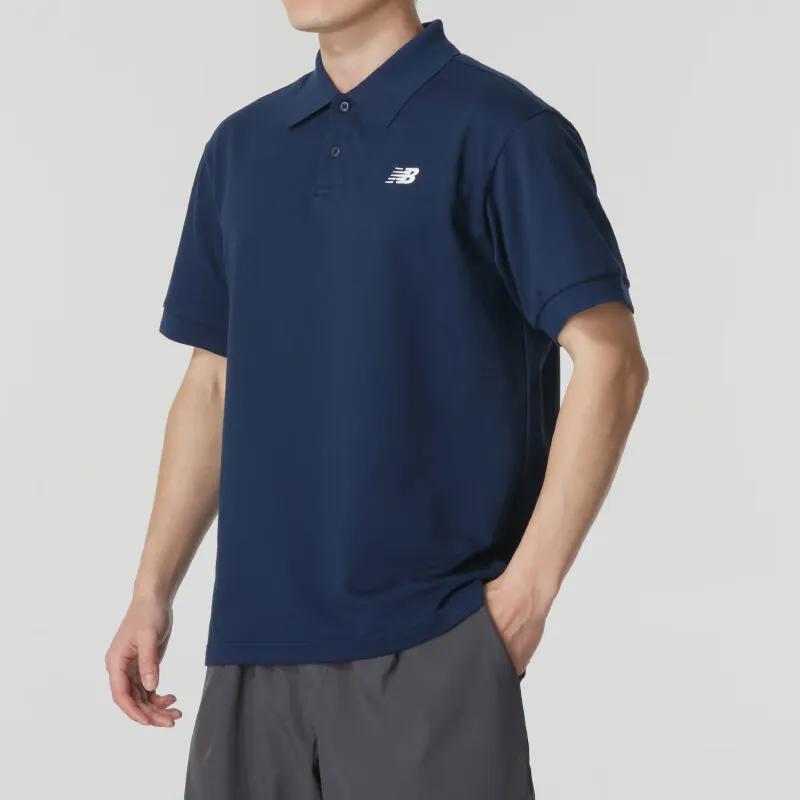 New Balance Polo Shirt Men's Marine Blue-3
