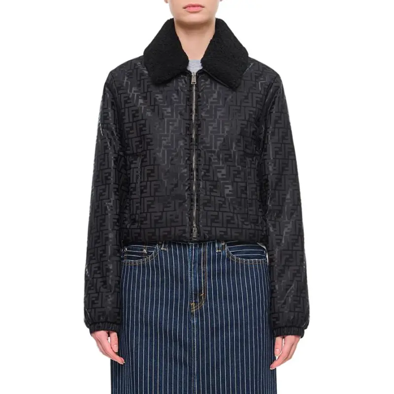 FENDI Ff Motif Short Padded Jacket-3
