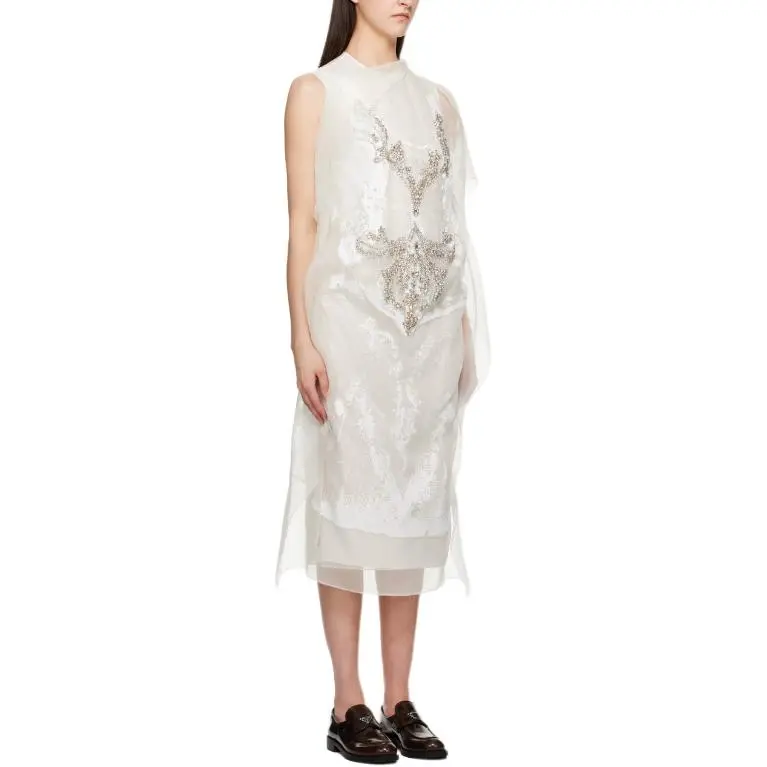 Erdem Sleeveless Dress Women's Gray White-3