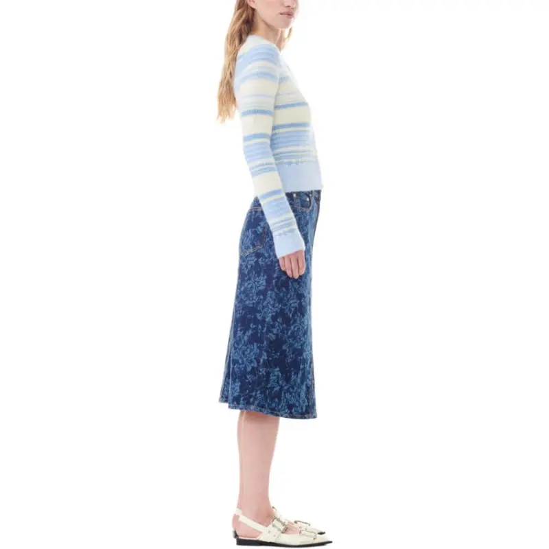 GANNI Striped Knit Cardigan-3