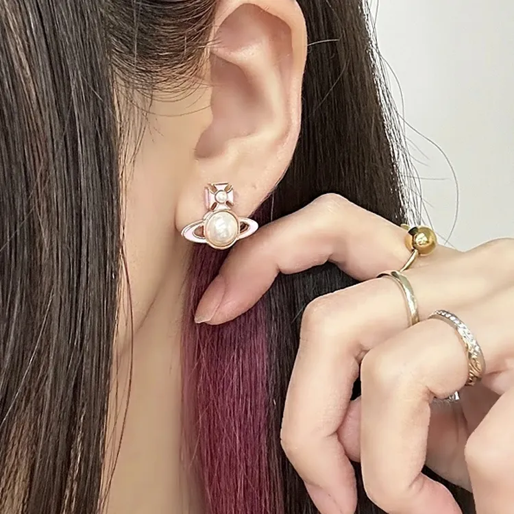 Vivienne Westwood Brass Earrings Women's Pink-3