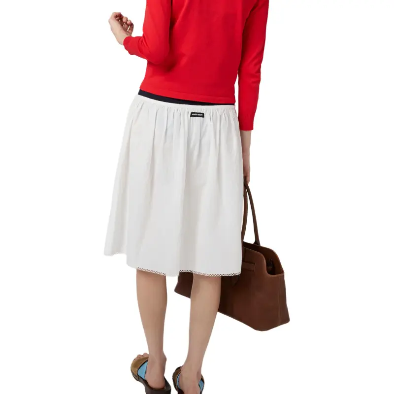 MIU MIU Logo print Midi Skirt-2