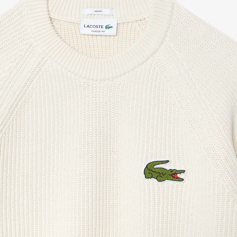 LACOSTE Logo Patch Crewneck Knitted Jumper-1