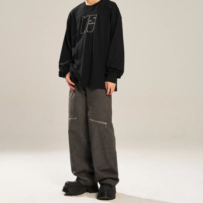 NSTNEW START Casual Pants Unisex Dirty Dyed Dark Gray-4
