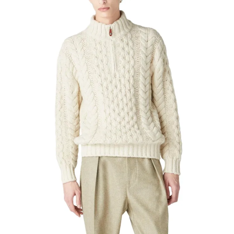 Loro Piana Quater-Zip Cableknit Sweater-2