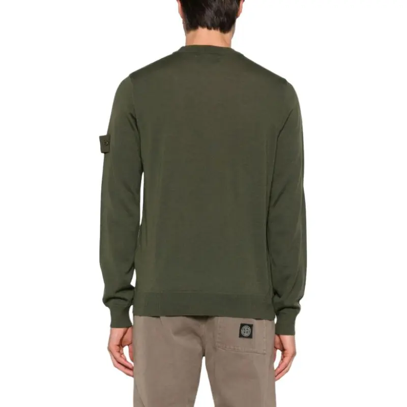 STONE ISLAND Logo Patch Crewneck Jumper-4