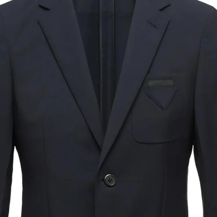 PRADA Single Breasted Logo Patch Blazer-2