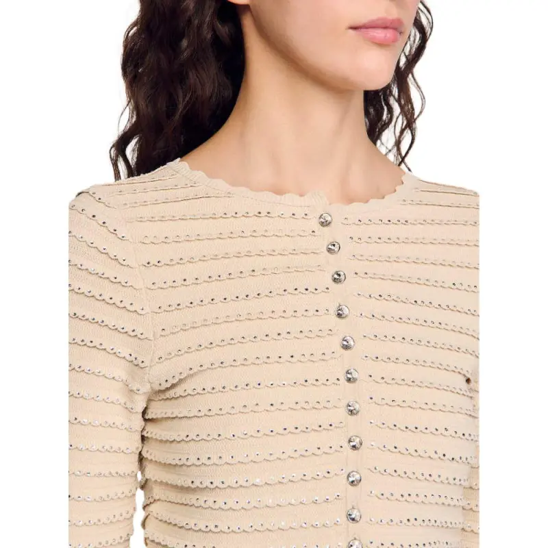 Sandro Scalloped edge Button up Cardigan-3