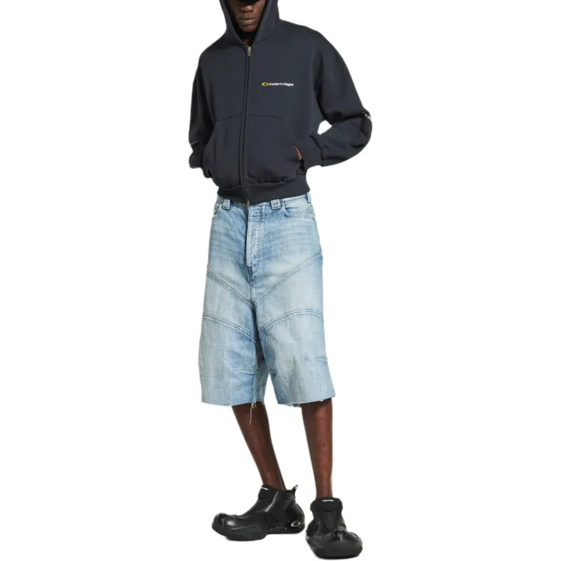 Balenciaga Denim Shorts Loose Fit Men's Light Blue-2