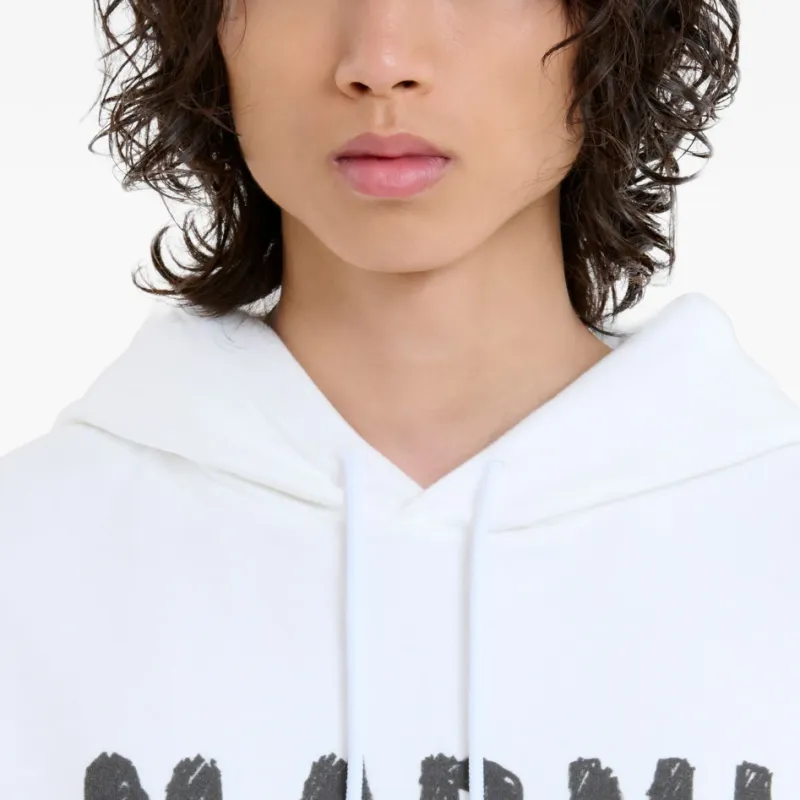 MARNI Logo Printed Drawstring Hoodie-4