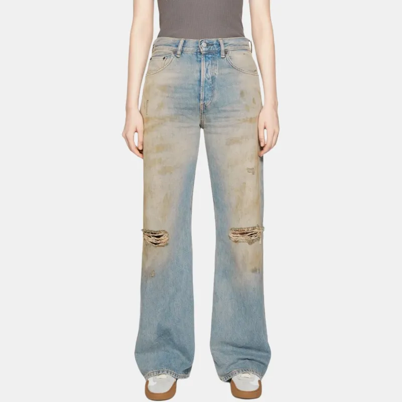 Acne Studios Loose Fit Jeans 2021F Mid Blue-4