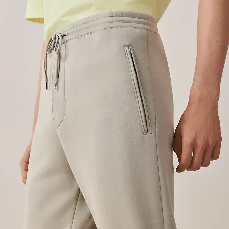 HERMES Knitted Sweatpants Men Khaki-3